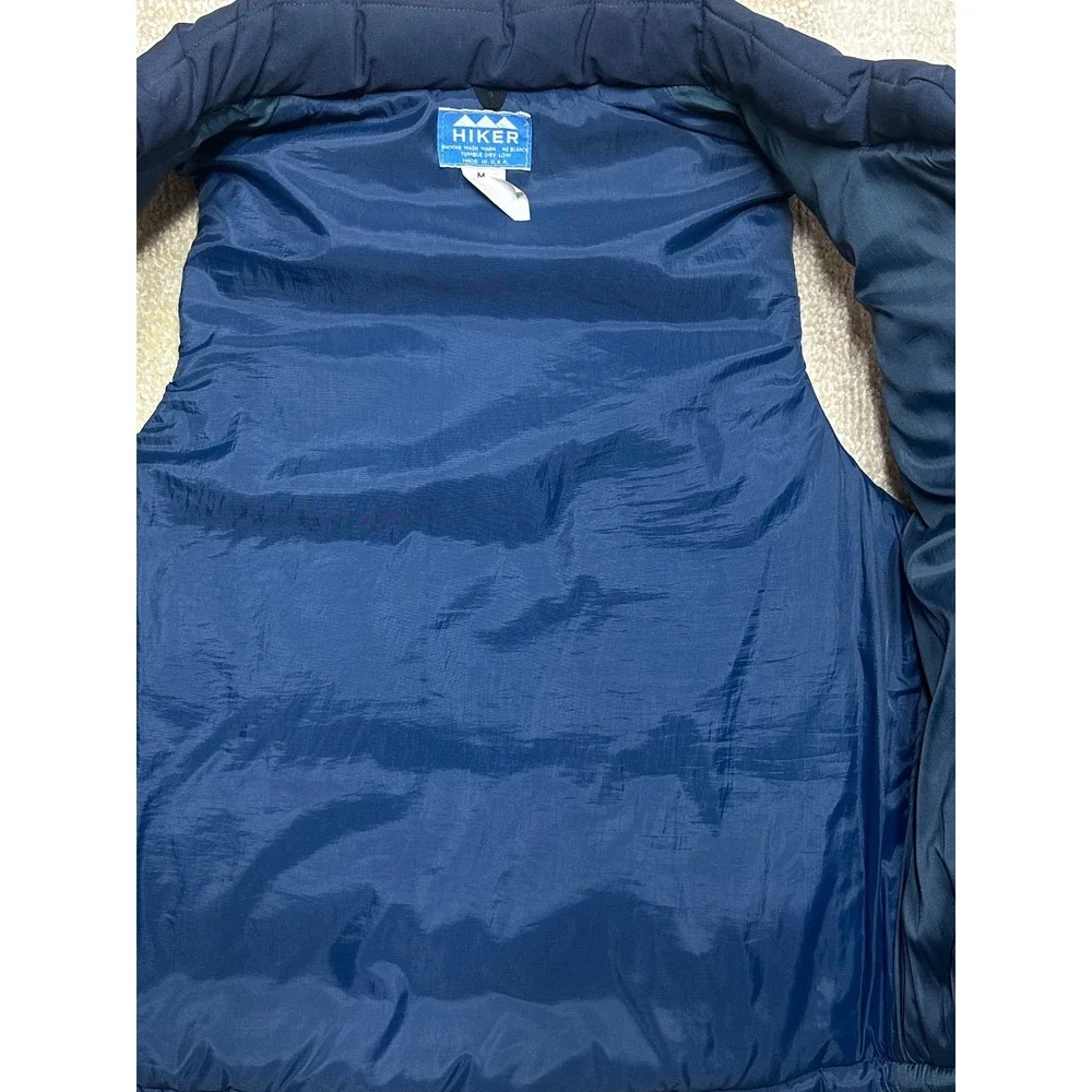 Vintage 80s 90s Hiker Puffer Vest Navy Blue Quilted Snap Front Mens Size M USA - Picture 5 of 5